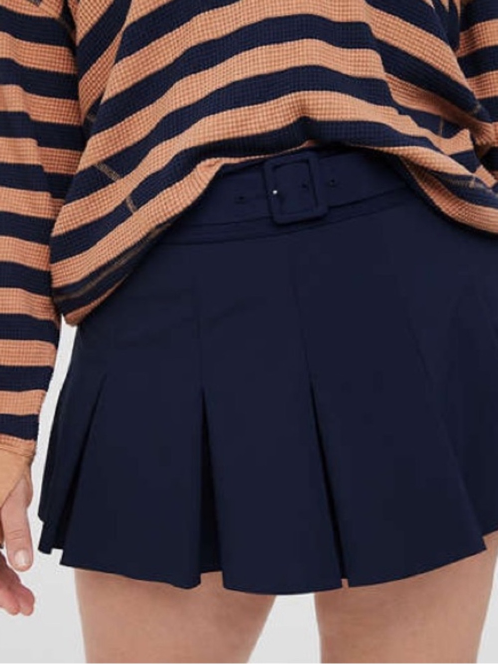 American Eagle Offline Belted Tennis Skort - Navy